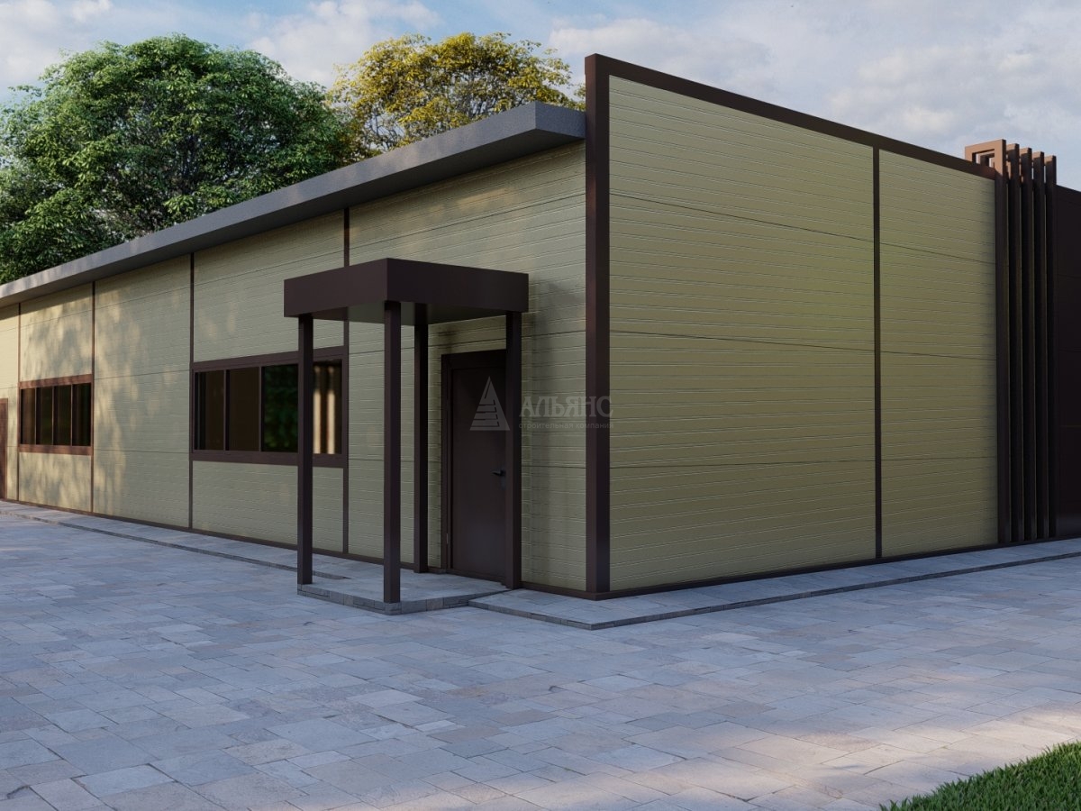 3D визуализация Проект магазина из сэндвич-панелей - фото 4