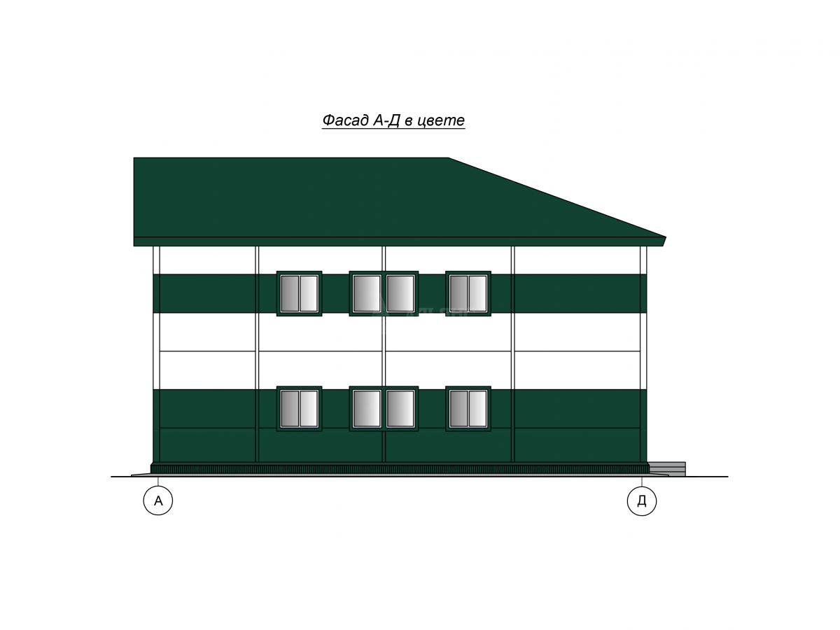 3D визуализация Общежитие из сэндвич-панелей - фото 16